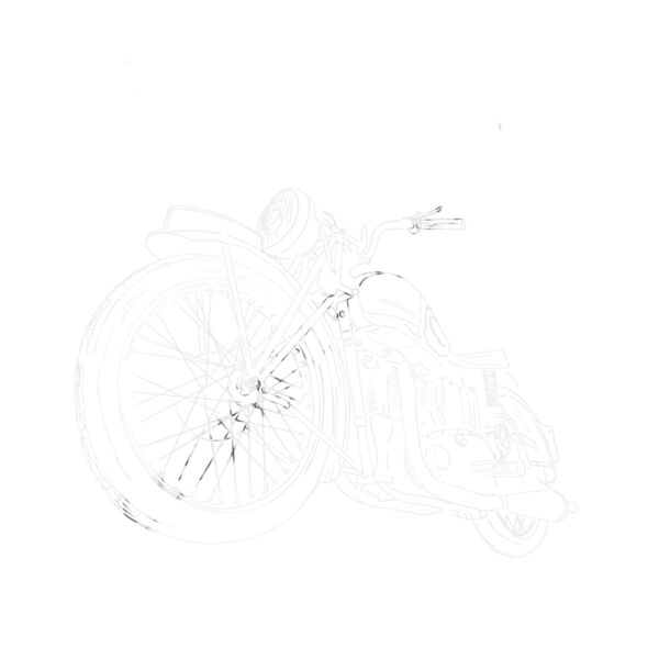 Classic Motorcycle White Thumbnail